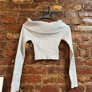 Ribbed off the shoulder sweater